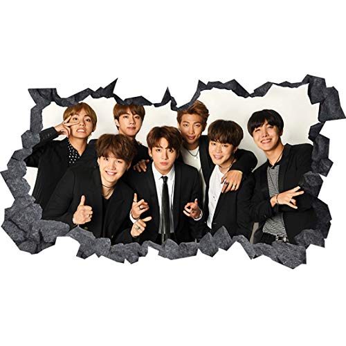 BTS Koreanischer Boysband 3D-Loch in der Wand, C-Effekt, selbstklebend, 105cm x 58cm von Generic