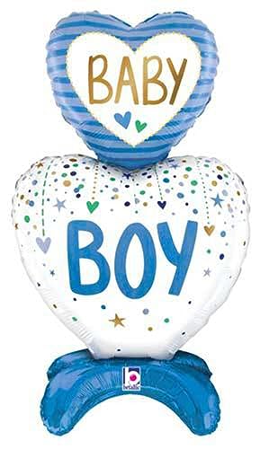 Baby Boy Herzen, stehender Mylar-Ballon: eleganter Mittelpunkt für Feiern Baby Boy Herzen, stehender Mylar-Ballon: eleganter Mittelpunkt für Feiern von Generic