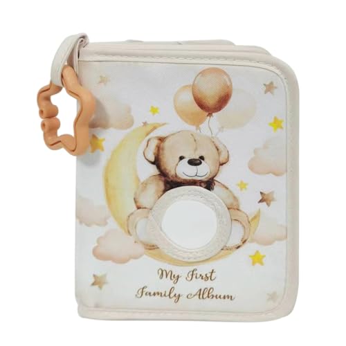 Baby Fotoalbum Süßes Bär Design Fotobuch | Multifunktionales tragbares Bilderbuch, Fotoalbum mit Sternhaken für Kinderwagen und Heimgebrauch von Generic