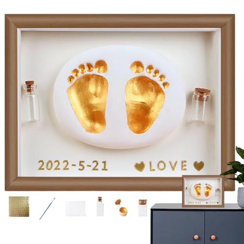Baby-Fußabdruck-Set – Gießset für Babys, Babyflasche zum Sammeln von Haaren, Set für Handabdrücke und Fußabdrücke für Babys Baby-Fußabdruck-Set – Gießset für Babys, Babyflasche zum Sammeln von Haaren, Set für Handabdrücke und Fußabdrücke für Babys von Generic