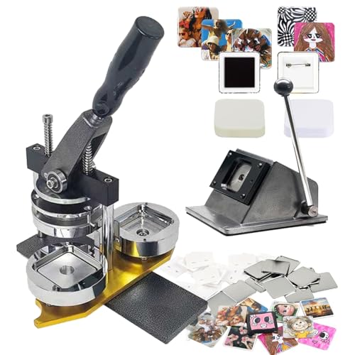 Badge Maker Machine, Badge Machine aus Aluminiumlegierung, 2 Zoll x 2 Zoll Fotomagnetpresse mit Papierschneider/100-teiligem Verbrauchsmaterial, für Whiteboard, Büro und Werkzeugaufbewahrung Badge Maker Machine, Badge Machine aus Aluminiumlegierung, 2 Zoll x 2 Zoll Fotomagnetpresse mit Papierschneider/100-teiligem Verbrauchsmaterial, für Whiteboard, Büro und Werkzeugaufbewahrung von Generic