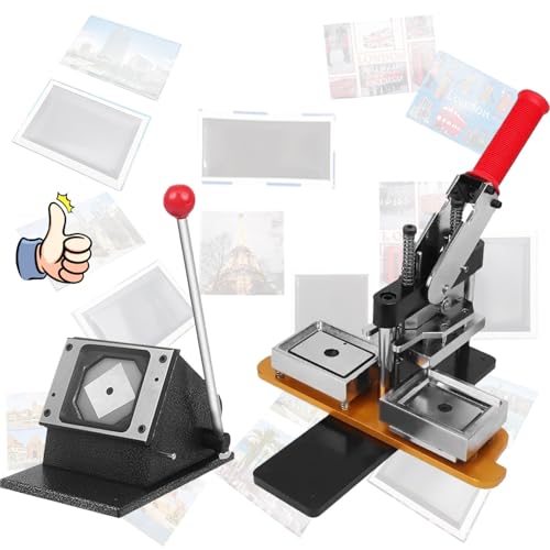 Badge Maker Machine, Magnet Maker Machine, Ultra HD 53 * 80mm/2,1 * 3,2 Zoll Bildmagnet Maker Machine mit 1000 Verbrauchsmaterialien, DIY Kühlschrankmagnet Dekoration, Maker + Messer + (Kart Badge Maker Machine, Magnet Maker Machine, Ultra HD 53 * 80mm/2,1 * 3,2 Zoll Bildmagnet Maker Machine mit 1000 Verbrauchsmaterialien, DIY Kühlschrankmagnet Dekoration, Maker + Messer + (Kart von Generic