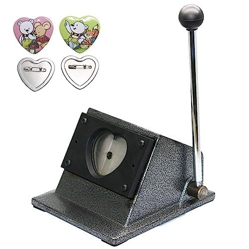 Badge Maker Machine, Manueller Badge Heart Cutter, Metall-Desktop-Herz-Grafik-Stanzer, für Paper Heart Button Maker, für Badge Making Badge Maker Machine, Manueller Badge Heart Cutter, Metall-Desktop-Herz-Grafik-Stanzer, für Paper Heart Button Maker, für Badge Making von Generic