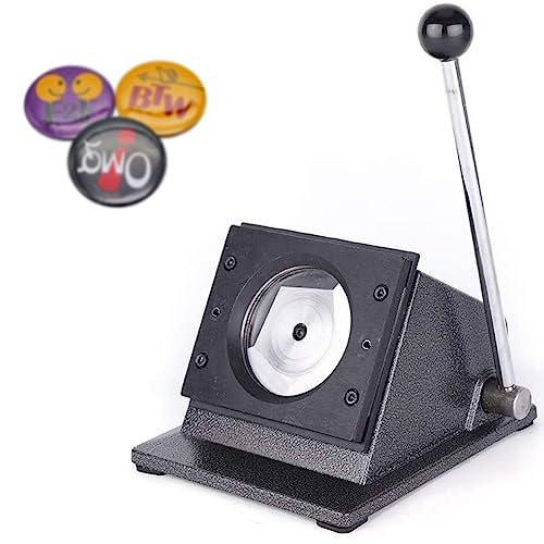 Badge Maker Maschine, Badge Circle Cutter, Manuelle Kreiskarten-Stanzmaschine, Button Maker, Desktop-Grafikstanze aus Metall, zur Badge-Herstellung (56 mm) von Generic