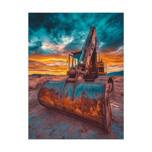 Bagger Malen Nach Zahlen Erwachsene Bunte Wolken Malen Nach Zahlen 100x135 CM DIY Basteln Erwachsene Klarheit Farbe Leinwan Bilder mit Acrylfarben Set 3 Typen Pinsel für Deko Wohnzimmer 2YH-14973 von Generic