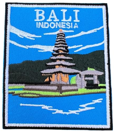 Bali Indonesien Tempel Patch (8,9 cm) bestickter Aufnäher zum Aufbügeln oder Aufnähen, Reise-Souvenir, Urlaubs-Emblem, Gepäck, Rucksack, Geschenkflicken von Generic