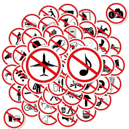 Ban Adhibition Aufkleber | 50 x wasserdichte Stopp-Aufkleber – vibrierende Aufkleber für mehrere Oberflächen – Handwerkliche Sicherheit für Scrapbooking Kalender Ban Adhibition Aufkleber | 50 x wasserdichte Stopp-Aufkleber – vibrierende Aufkleber für mehrere Oberflächen – Handwerkliche Sicherheit für Scrapbooking Kalender von Generic