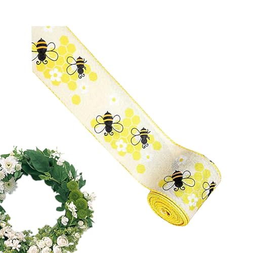 Band, Bienenband verdrahtet | Schwarz Gelb verdrahtetes Randband - 5 Meter Streifen, Polka, Punkte, Bienenbänder für Blumenarrangements, Pakete, Wohnkultur Band, Bienenband verdrahtet | Schwarz Gelb verdrahtetes Randband - 5 Meter Streifen, Polka, Punkte, Bienenbänder für Blumenarrangements, Pakete, Wohnkultur von Generic