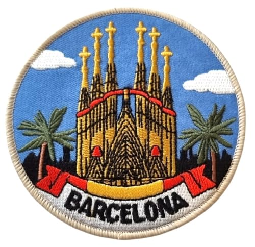 Barcelona Spanien Patch bestickt zum Aufbügeln / Aufnähen (8,9 cm) Reise Europa Souvenir Emblem für Rucksäcke, Jacken, DIY Geschenk Patches von Generic