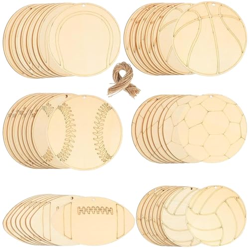Basketball-Ausschnitte, unfertige Holzscheiben, 42 Stück -Ausschnitte aus , Volleyball, Baseball, Basketball, Rugby, Tennis, Holzspäne, in Form für die Dekoration Basketball-Ausschnitte, unfertige Holzscheiben, 42 Stück -Ausschnitte aus , Volleyball, Baseball, Basketball, Rugby, Tennis, Holzspäne, in Form für die Dekoration von Generic