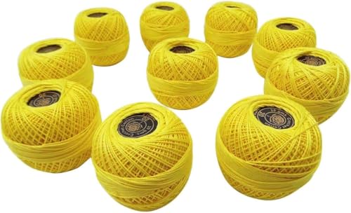 Baumwollfaden zum Klöppeln, Spitzenpuppen und Puppen, Spielzeug, DIY-Projekte, Garn, Basteln, Stricken, Sticken, 10 Stück (gelb) von Generic