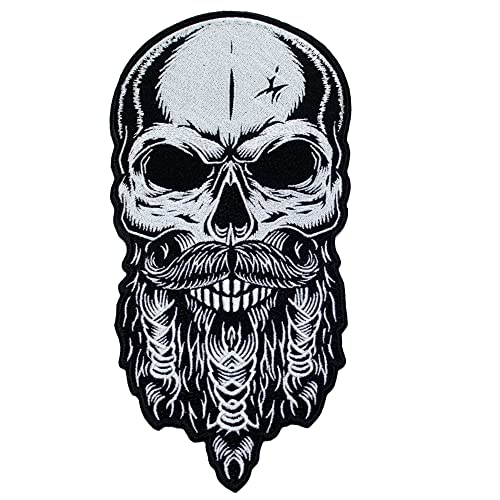Beard Viking Skull Bestickter Aufnäher zum Aufbügeln Größe: 5,4 x 27,9 cm von Generic