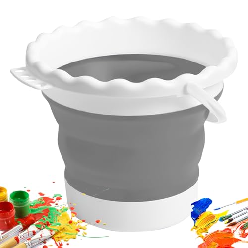 Becher für Pinselreiniger, Pinselbecher für Farbe, Eimer mit Halterung für Aquarien, faltbares Aquarellzubehör für Studio, Outdoor, Malerei von Generic