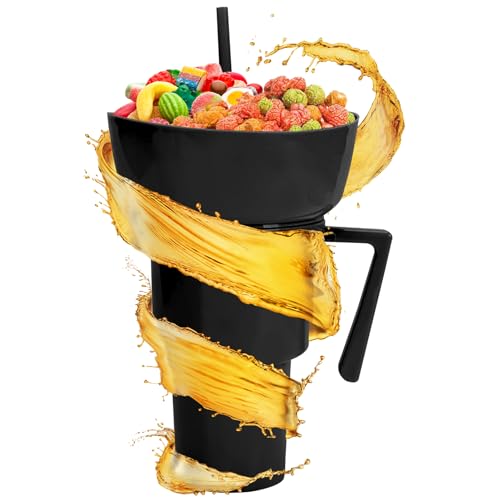 Becher und Schüssel | 2-in-1-Behälter, wiederverwendbar, Snackschale, Trinkbecher mit Strohhalm, auslaufsicherer Behälter für Lebensmittel und Getränke, Chips, Süßigkeiten, Obst, Dessert, Popcorn Becher und Schüssel | 2-in-1-Behälter, wiederverwendbar, Snackschale, Trinkbecher mit Strohhalm, auslaufsicherer Behälter für Lebensmittel und Getränke, Chips, Süßigkeiten, Obst, Dessert, Popcorn von Generic