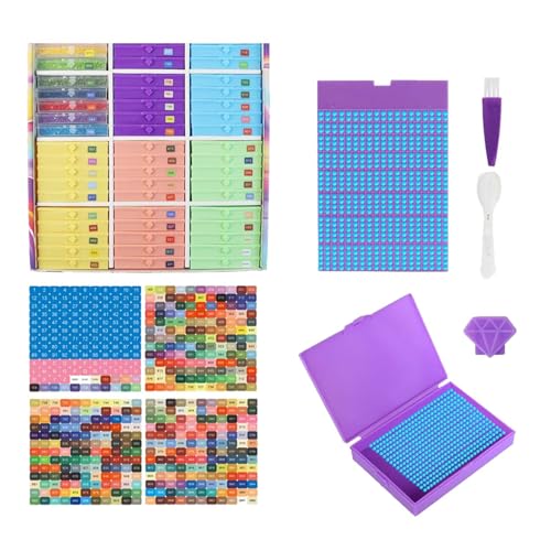 Behälter für Malerei mit Edelsteinen,Set von Tabletts Organizer mit Deckel für Kristalle | Schmuckkästchen und Zubehör für Kreationen mit Perlen und Strass Unisex von Generic