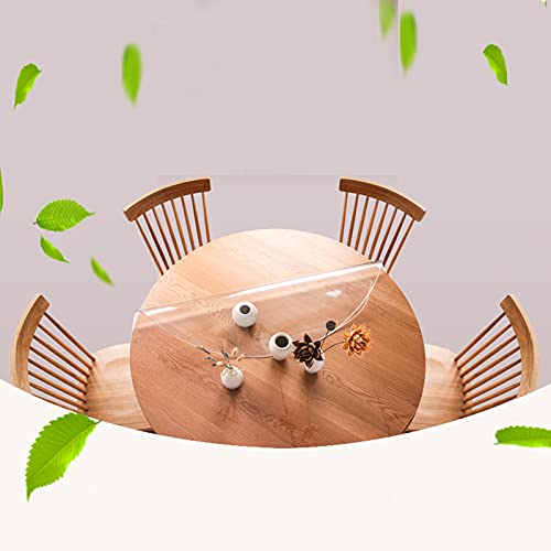 Beidseitig transparente Tischdecke, Tischschutz, runde transparente Tischdecke, 2 mm Dicke PVC-Tischdecke, verbrühungshemmende Glas-/Holz-Schreibtisch-Schutzunterlage (Durchmesser 120 cm) von Generic