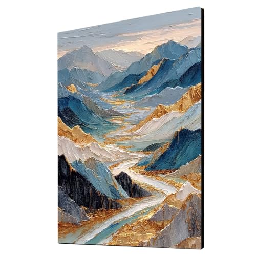 Berg Malen Nach Zahlen Erwachsene Landschaft Malen Nach Zahlen 30x40 cm DIY Basteln Erwachsene Klarheit Farbe Leinwan Bilder mit Acrylfarben Set 3 Typen Pinsel für Deko Wohnzimmer Geschenke 2YH-4712 von Generic