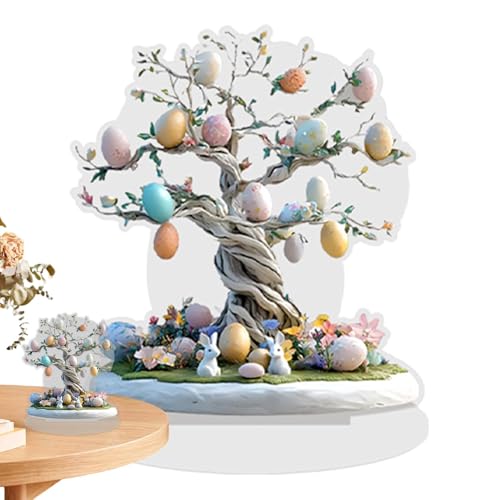 Beschildertisch für Ostern: Tischdekoration, Urlaubstisch, Frühlings-Eierbaum-Dekoration, 2D-Acryl, für Schreibtisch, Bauernhoftablett Beschildertisch für Ostern: Tischdekoration, Urlaubstisch, Frühlings-Eierbaum-Dekoration, 2D-Acryl, für Schreibtisch, Bauernhoftablett von Generic