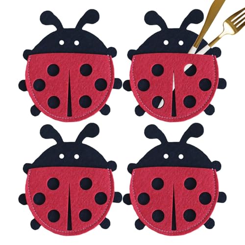 Bestecktasche Filz Ostern Besteckhalter Utensilienhalter Ostern Utensilienhalter Utensilienhalter für Besteckhalter Ostern Marienkäfer Schutzhülle für Löffel Cartoon von Generic