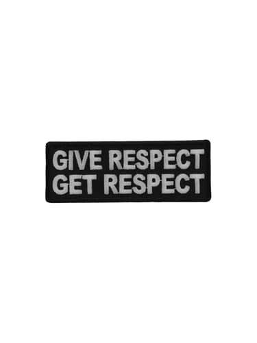 Bestickter Aufnäher "Give Respect Get Respect", Schwarz und Grau, 10,2 x 3,8 cm, zum Aufbügeln von Generic