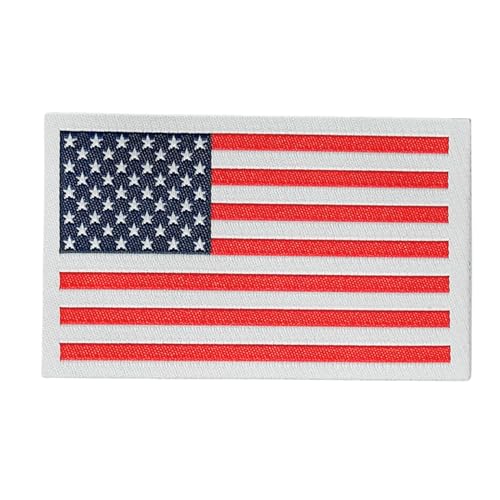 Bestickter Aufnäher – rechteckiges Abzeichen Design für Jacken, Hemden, Hüte oder Taschen – strapazierfähiger Stoff, einfach zu nähen oder aufzubügeln für den täglichen Gebrauch (Flagge) von Generic