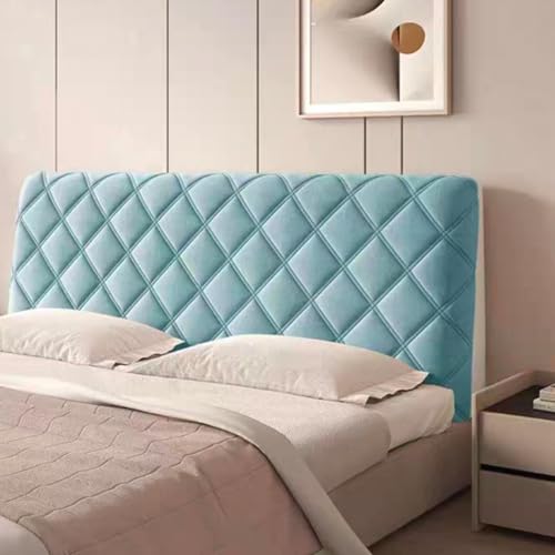 Bett Kopfteil Bezug Weicher Strecken Samtstoff Staubdichte Schutzhülle, Bettkopfteil Hussen All-Inclusive Kopfteilbezug Staubdicht Abdeckung for Gepolsterte Schlafzimmer Kopfteil(Blue,150cm/59in) von Generic