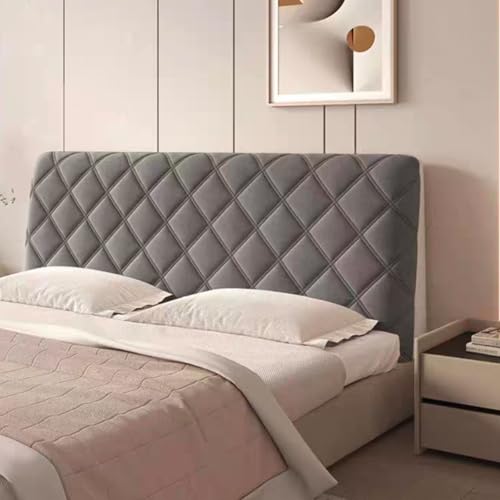 Bett Kopfteil Bezug Weicher Strecken Samtstoff Staubdichte Schutzhülle, Bettkopfteil Hussen All-Inclusive Kopfteilbezug Staubdicht Abdeckung for Gepolsterte Schlafzimmer Kopfteil(Dark Grey,200cm/79in) von Generic