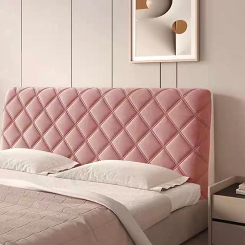 Bett Kopfteil Bezug Weicher Strecken Samtstoff Staubdichte Schutzhülle, Bettkopfteil Hussen All-Inclusive Kopfteilbezug Staubdicht Abdeckung for Gepolsterte Schlafzimmer Kopfteil(Pink,180cm/71in) von Generic
