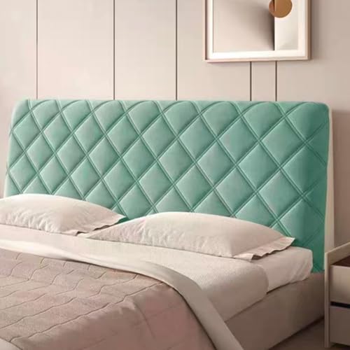 Bett Kopfteil Bezug Weicher Strecken Samtstoff Staubdichte Schutzhülle, Bettkopfteil Hussen All-Inclusive Kopfteilbezug Staubdicht Abdeckung for Gepolsterte Schlafzimmer Kopfteil(Soya Green,120cm/47in von Generic