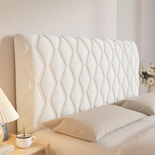 Bettkopfteil Bett Kopfteil Bezug, Weicher Strecken Samtstoff Staubdicht, Staubdichte Schutzhülle für gepolsterte Schlafzimmer Kopfteil, Samt Stoff(Beige,210cm/82.6in) von Generic