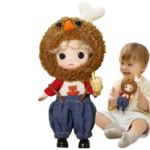 Bewegliche Anime-Puppe, bewegliche Puppen für Mädchen – Figuren mit Kleidung und Kopfbedeckung von frittiertem Hühnchen | Augen mit Kleidern zum Geburtstag | Gastgeschenk-Kollektion von Generic