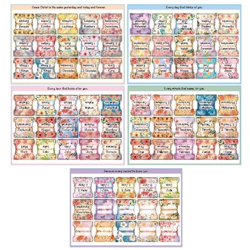Bibelbuchregister, Bibelseiten, laminierte Bibeletiketten im Boho-Stil mit großem Buchstaben, 5 Bögen Alphabet-Sticker, Bibelzubehör von Generic