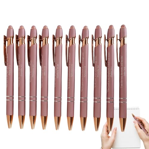 Bibelverse, Christliche Stifte, Einziehbare inspirierende Bibelvers -Kugelschreiber, Set von 10 Schreibwerkzeug Christliche Gefälligkeiten, schwarze Tinte, einziehbar, für Frauen, keine Blutung durch von Generic