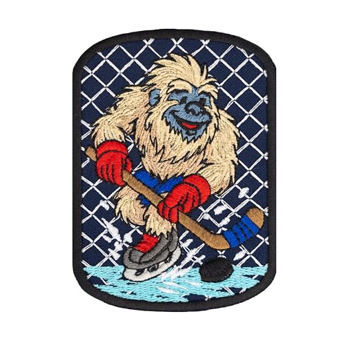 Bigfoot mit einem Stock Schlittschuhe und Hockey. Bestickter Weg zum Aufbügeln. Größe: 9,9 x 7,1 cm. Bigfoot mit einem Stock Schlittschuhe und Hockey. Bestickter Weg zum Aufbügeln. Größe: 9,9 x 7,1 cm. von Generic
