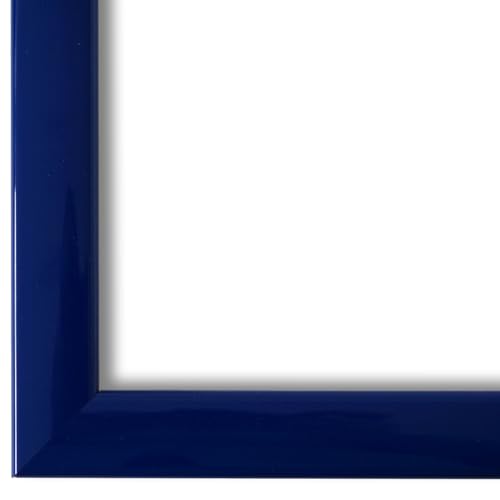 Bilderrahmen Blau 40x60-40x60 cm - Echt-Glas Holzrahmen Modern, Shabby, Vintage - Alle Größen - handgefertigter Massiv-Holz Rahmen - München von Generic