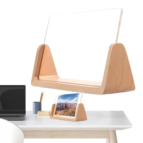 Bilderrahmen Desktop - Holz-Bilderständer, moderner Acryl-Fotorahmen | Rustikaler Tischbilderrahmen, transparente Acrylplatte, U-Form Bilderrahmen für den d von Generic