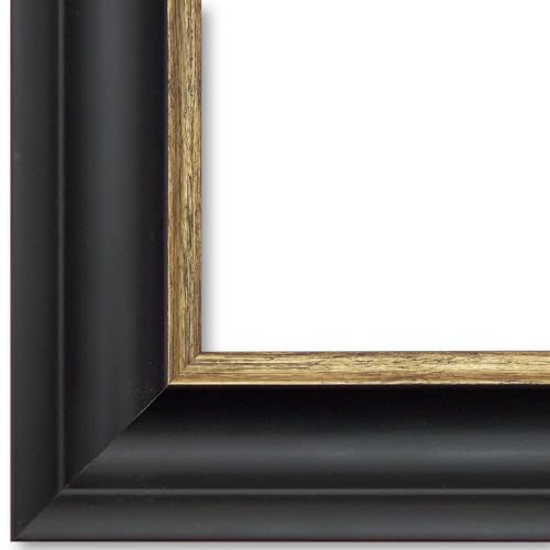 Bilderrahmen Schwarz Gold 40 x 50-40 x 50 cm - Modern, Shabby, Vintage, Antik - Alle Größen - handgefertigter Massiv-Holz Rahmen - Hamburg von Generic