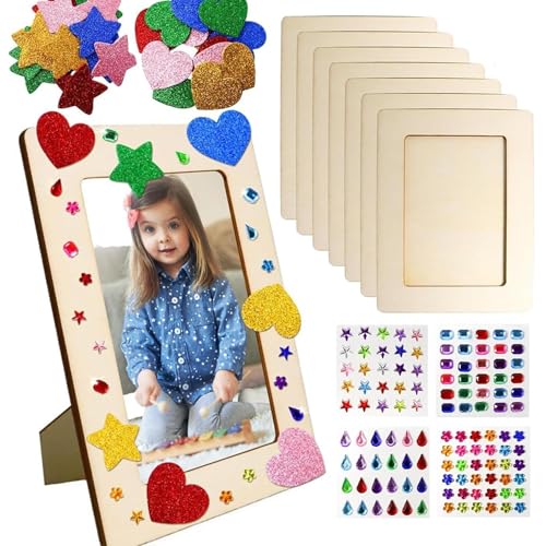 Bilderrahmen aus Holz, Rahmen für kreatives Handwerk – mit dekorativen Aufklebern Sterne und Herzen glänzend Posterhalter 20 x 15 cm für Wohnzimmer Schlafzimmer Dekoration Haus Kindergarten Ma Bilderrahmen aus Holz, Rahmen für kreatives Handwerk – mit dekorativen Aufklebern Sterne und Herzen glänzend Posterhalter 20 x 15 cm für Wohnzimmer Schlafzimmer Dekoration Haus Kindergarten Ma von Generic