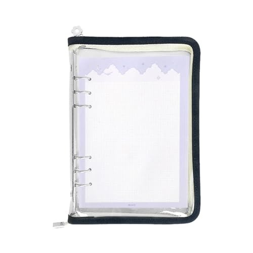 Binder Pouches mit Reißverschluss, 6 transparente Ringe zum Nachfüllen des Notizbuches, A5 oder A6 Zeitschriften-Organizer für Studenten von Generic