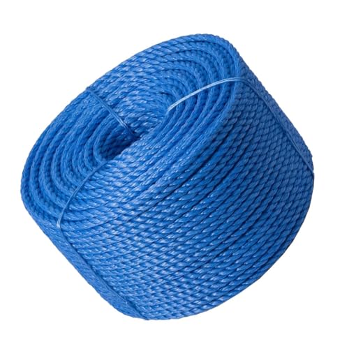Blaues, gedrehtes Planenseil aus Polypropylen, 3/16 Zoll, 1/4 Zoll, 5/16 Zoll, 3/8 Zoll, 1/2 Zoll, dreisträngiges, geflochtenes, Starkes Nylonseil for Ziehen(5/16" x164') von Generic