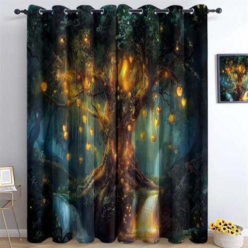 Kinderzimmer Blickdichte Vorhänge H200 X B70 cm (2Er Pack) Fantasie Pflanzen Magischer Dschungel – Uv-Schutz & Wärmeisolierend Bunt – Waschmaschinengeeignet, Schiebevorhängekompatibel Kinderzimmer Blickdichte Vorhänge H200 X B70 cm (2Er Pack) Fantasie Pflanzen Magischer Dschungel – Uv-Schutz & Wärmeisolierend Bunt – Waschmaschinengeeignet, Schiebevorhängekompatibel von Generic