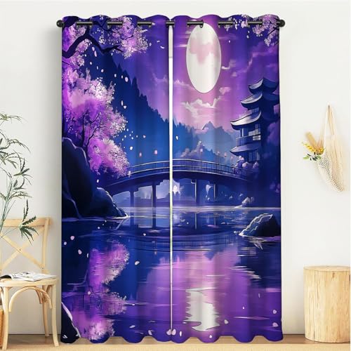 Blickdichte Vorhänge Kinderzimmer Poster Im Anime-Stil Japanischer Garten Gardinen Mit Ösen Für Mädchenzimmer, Jugendzimmer, Babyzimmer Fensterbehandlungen Wohnzimmer H210Xb132 Blickdichte Vorhänge Kinderzimmer Poster Im Anime-Stil Japanischer Garten Gardinen Mit Ösen Für Mädchenzimmer, Jugendzimmer, Babyzimmer Fensterbehandlungen Wohnzimmer H210Xb132 von Generic
