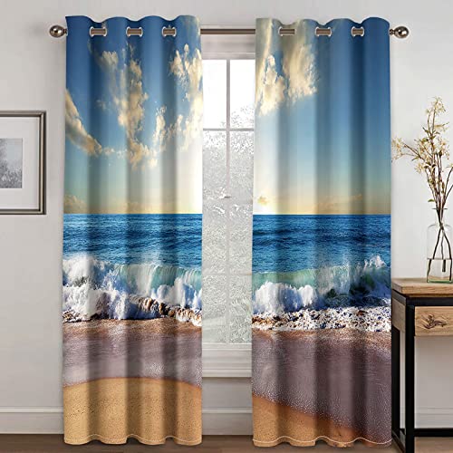 Blickdichter Vorhang 3D Mit Ösen Curtain Natürliche Küstenlandschaft 240cm lang 270cm Breite 2 Stück Verdunkelungsvorhang Mit Blickdichten Farben Gardinen Blickdicht Für Das Wohnzimmer Schlafzimmer Blickdichter Vorhang 3D Mit Ösen Curtain Natürliche Küstenlandschaft 240cm lang 270cm Breite 2 Stück Verdunkelungsvorhang Mit Blickdichten Farben Gardinen Blickdicht Für Das Wohnzimmer Schlafzimmer von Generic