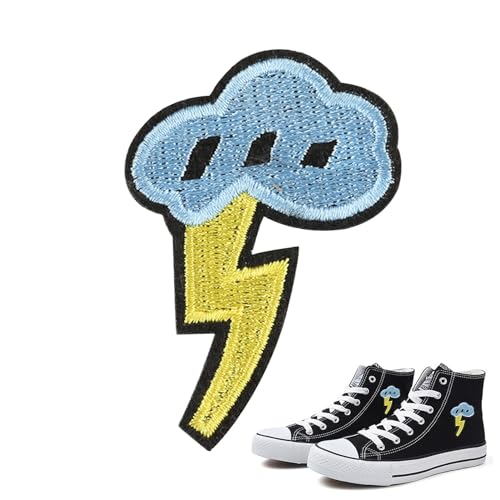 Blitzflicken für Kleidung, bestickte Blitz-Patches zum Aufbügeln, Flicken für Jacken, dekorative Patches für Geldbörsen, dekorative Hutpatches von Generic