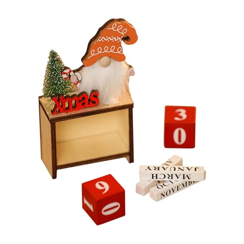 Blockkalender – Weihnachtscount-Blöcke aus Holz, Countdown-Kalender für Weihnachtsdekoration, rustikaler Kalender mit kleinen Holzblöcken, Tischdekoration von Generic