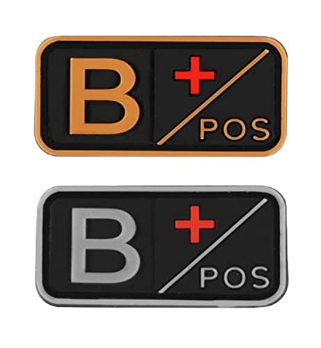 Blood Type Patch 3D PVC Rubber Replacement for B Positive Rubber Patch DIY Emblem Military Medic Moral Small Patches Medical Armband Badges (Ersatz für B Positive) von Generic