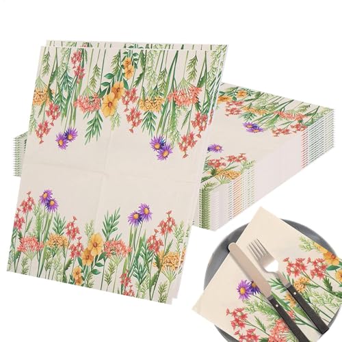 Blütenfest-Taschentücher – Hochwertige Gemusterte Tücher, Tischgedeck Mit Blütenmotiv | Cocktailservietten Mit Frühlingsdeko, Saugfähige Tücher Mit Blumenmotiv Für Das Brautparty-Mittagessen Blütenfest-Taschentücher – Hochwertige Gemusterte Tücher, Tischgedeck Mit Blütenmotiv | Cocktailservietten Mit Frühlingsdeko, Saugfähige Tücher Mit Blumenmotiv Für Das Brautparty-Mittagessen von Generic