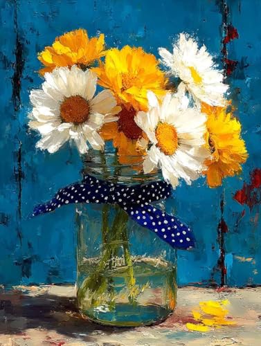 Blume Diamond Painting Erwachsene, Diamond Painting Vase Muster Design, 5D DIY Full Eckige Drill Diamant Crystal Art Mosaik Bastelset Erwachsene für Zimmer Deko Wohnzimmer 20x30cm -wyl250619X9I3 von Generic