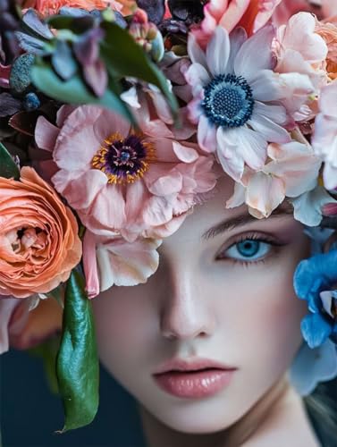 Blume Diamond Painting Zubehör, MäDchen 5D DIY Kristall Painting Art Kit, Erwachsene Kinder Stickerei Basteln, Diamanten Malerei Art Mosaikherstellung, für Home Wand Dekor Geschenke 30x40cm a-222 von Generic
