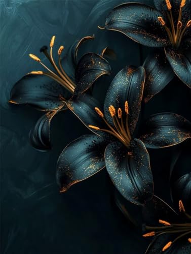Blume Diamond Painting Zubehör, Schwarz 5D DIY Kristall Painting Art Kit, Erwachsene Kinder Stickerei Basteln, Diamanten Malerei Art Mosaikherstellung, für Home Wand Dekor Geschenke 40x55cm a-181 Blume Diamond Painting Zubehör, Schwarz 5D DIY Kristall Painting Art Kit, Erwachsene Kinder Stickerei Basteln, Diamanten Malerei Art Mosaikherstellung, für Home Wand Dekor Geschenke 40x55cm a-181 von Generic